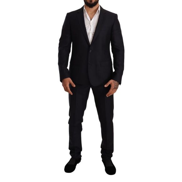 Dolce & Gabbana Blue Pattern MARTINI SLIM FIT 2 Piece Men's Suit